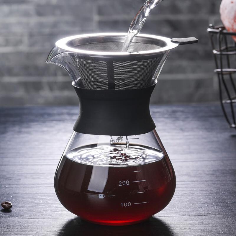 TLXT Glass Hand-pour Drip Coffee Pot Set