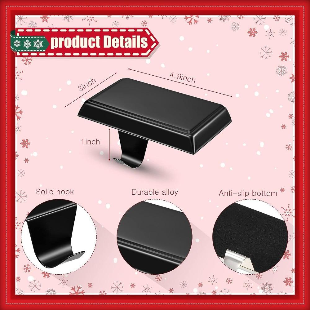 2pcs Large Size Christmas Stocking Hanger Non-Slip Fireplace Hook Christmas Stocking Holder  Table