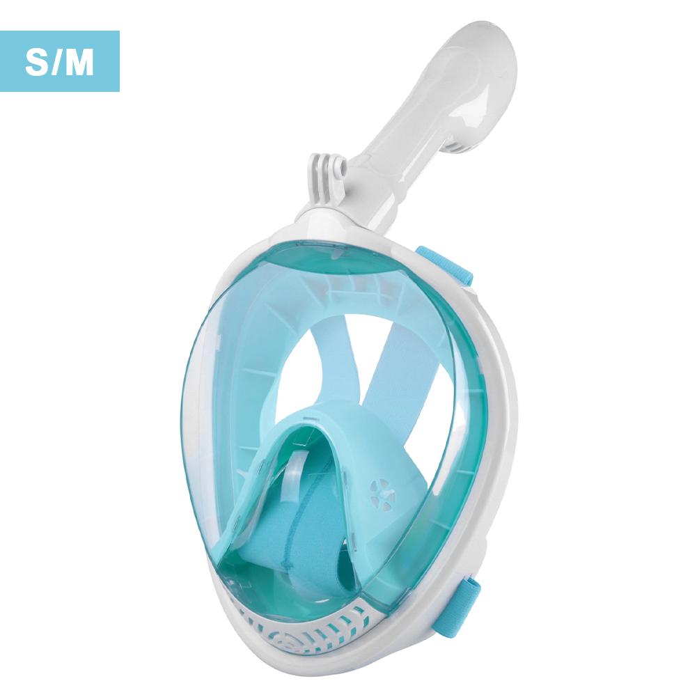 Full Dry Snorkel Mask Silicone Full Face Anti-Fog Panoramic View Diving Mask for Snorkeling Gear-M4
