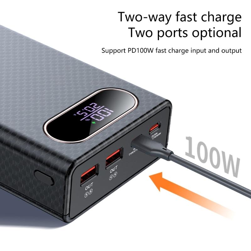 DIY Battery Pack Case With PD100 Fast Charging Capability For 6pc 21700 Battery Holder Enhances Power Supply Outer Shell