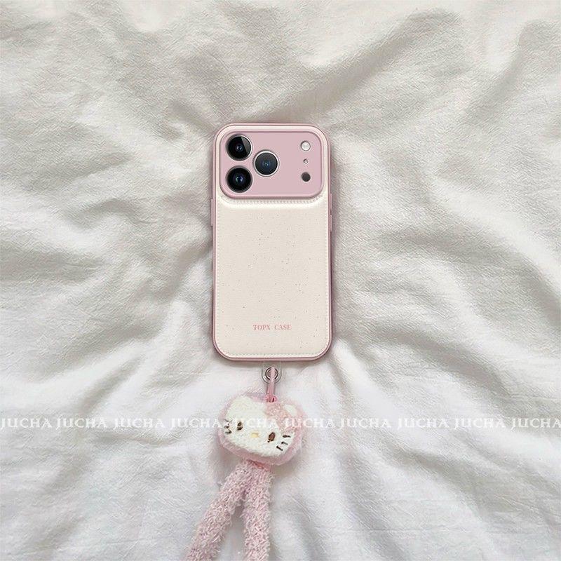 Apple 17 Pro Max Full Coverage Phone Case with Lanyard and Ink Splash Kitty Design for iPhone 16/15