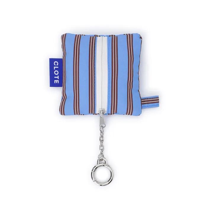 Keyring Pouch - Striped Dark Blue