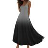 Women Sleeveless V Neck Long Dress Gradient Print Spaghetti Strap Maxi Dress Loose Fit Summer Casual Wear