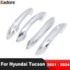 For Hyundai Tucson NX4    2024 Chrome Car Door Handle Cover Trim Side Handles Catch Overlay Accessories