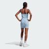 Adidas Originals Tight Dress Logo Print Backless Sleeveless Dress Women Dresses Light-Blue IU0648