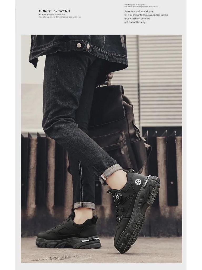 Men's 2025 Spring Slip-On Low-Top Waterproof Casual Sports Shoes with Rotating Button