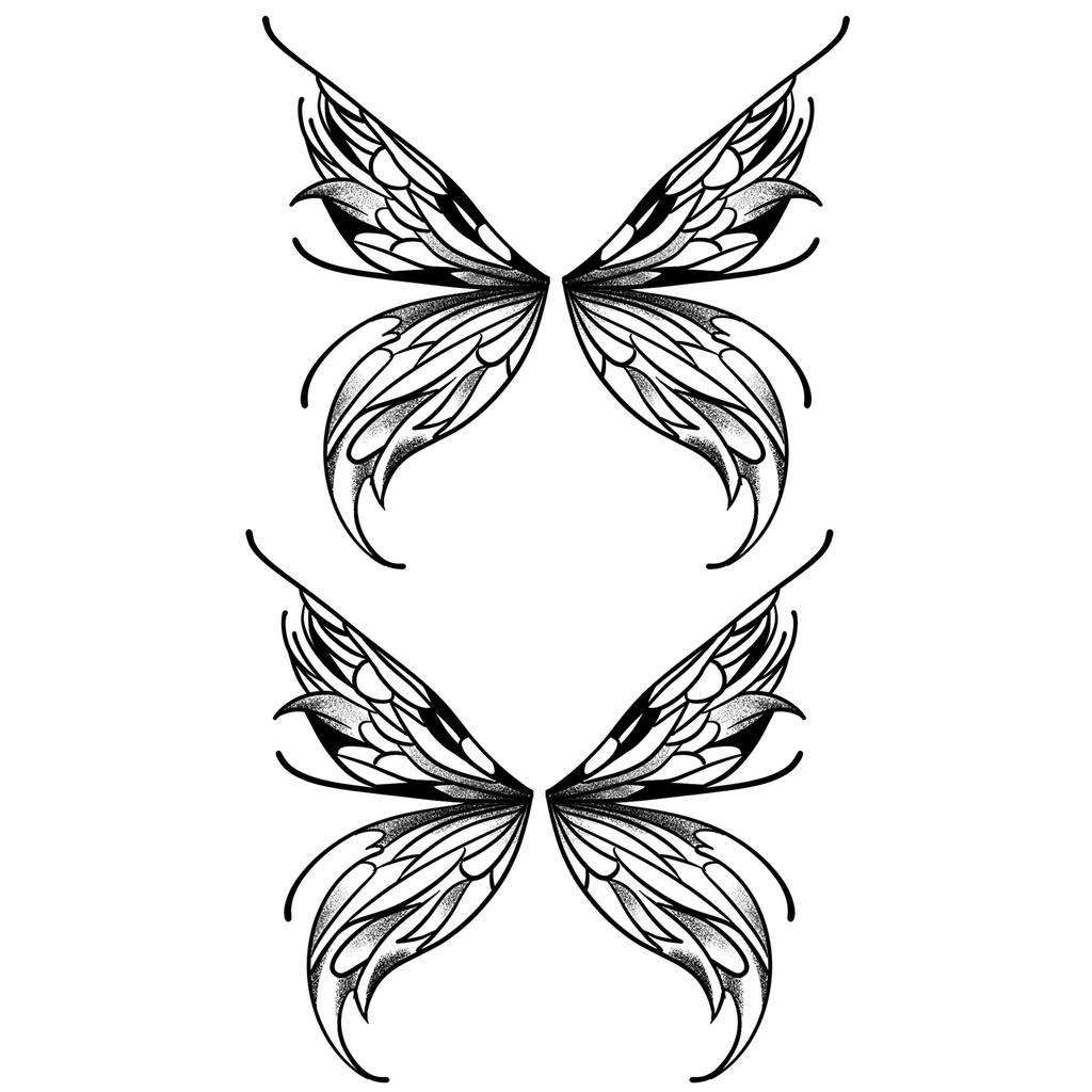 Simple Personality Spice Girl Three-Dimensional Butterfly Flower Wicker Collarbone Arm Tattoo Sticker