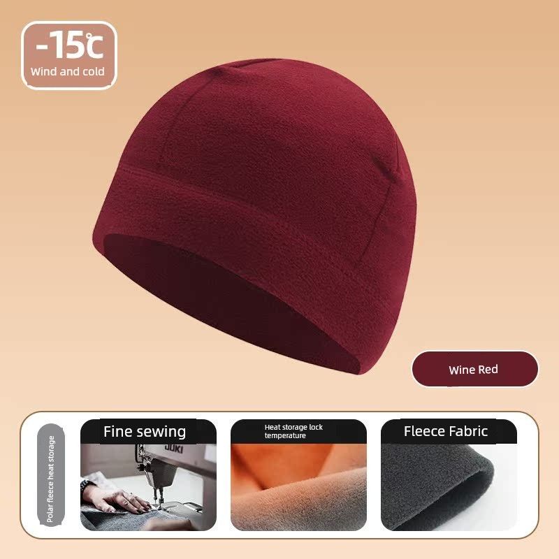 

Fall and Winter Cycling Ski Running Windproof Thermal Headgear Outdoor Running Small Hat Ear Protection Headband Hat Cold-Proof Fleece Hat High quality [polar fleece hat] wine red