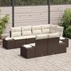 VidaXL Ensemble de canapé de jardin 7 pièces avec coussins en poly rattan marron 3355767