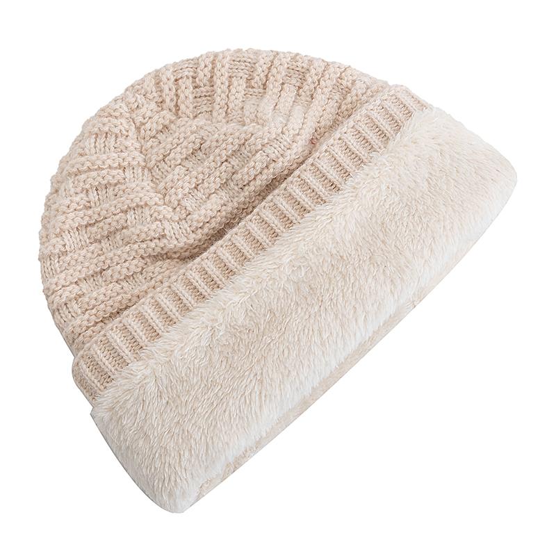 New Style Unisex NIU Letter Slouchy Winter Hats Fur Lined For Men Women Warm Beanie Cap Casual Decor Winter Knitted Hats