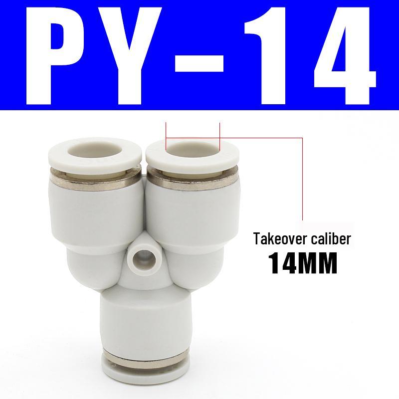PU Pneumatic Quick Connect Air Hose Fittings, Straight & Three-Way, Sizes: 4/6/8/10/12/16mm