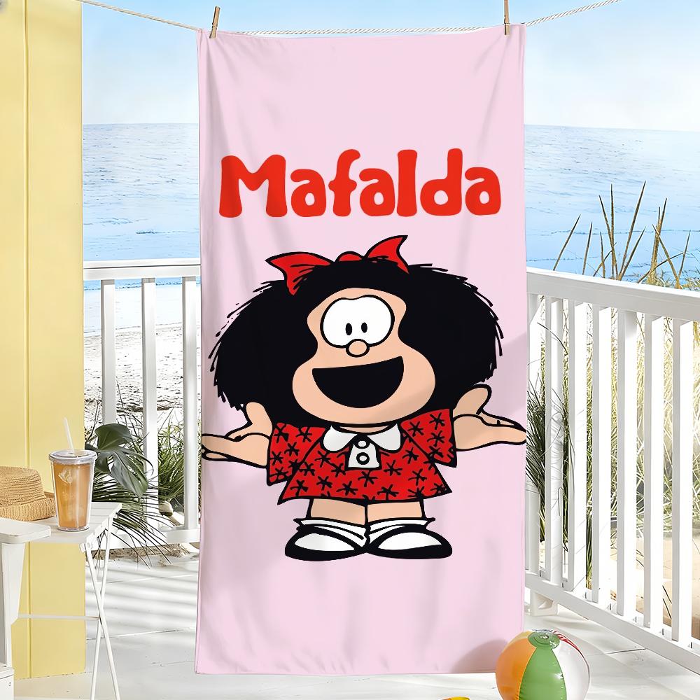 Serviette Mafalda Mignonne Dessin Animé Douce Cadeau Piscine Pour Voyage Salle de Sport Douche Camping Séchage Rapide Sportive Grandes Serviettes de Plage