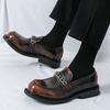 New Arrival Men Metal Chain Thick Soled Half Slippers Loafer Male Casual Brown Black Mules Moccasins Breathable Driving Shoes