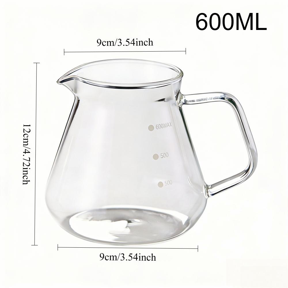 Glass Coffee Pot with Dot Scale High Temperature Resistant Teapot Pour Over Coffee Maker Puer Tea Brewing Kettle for Home Office