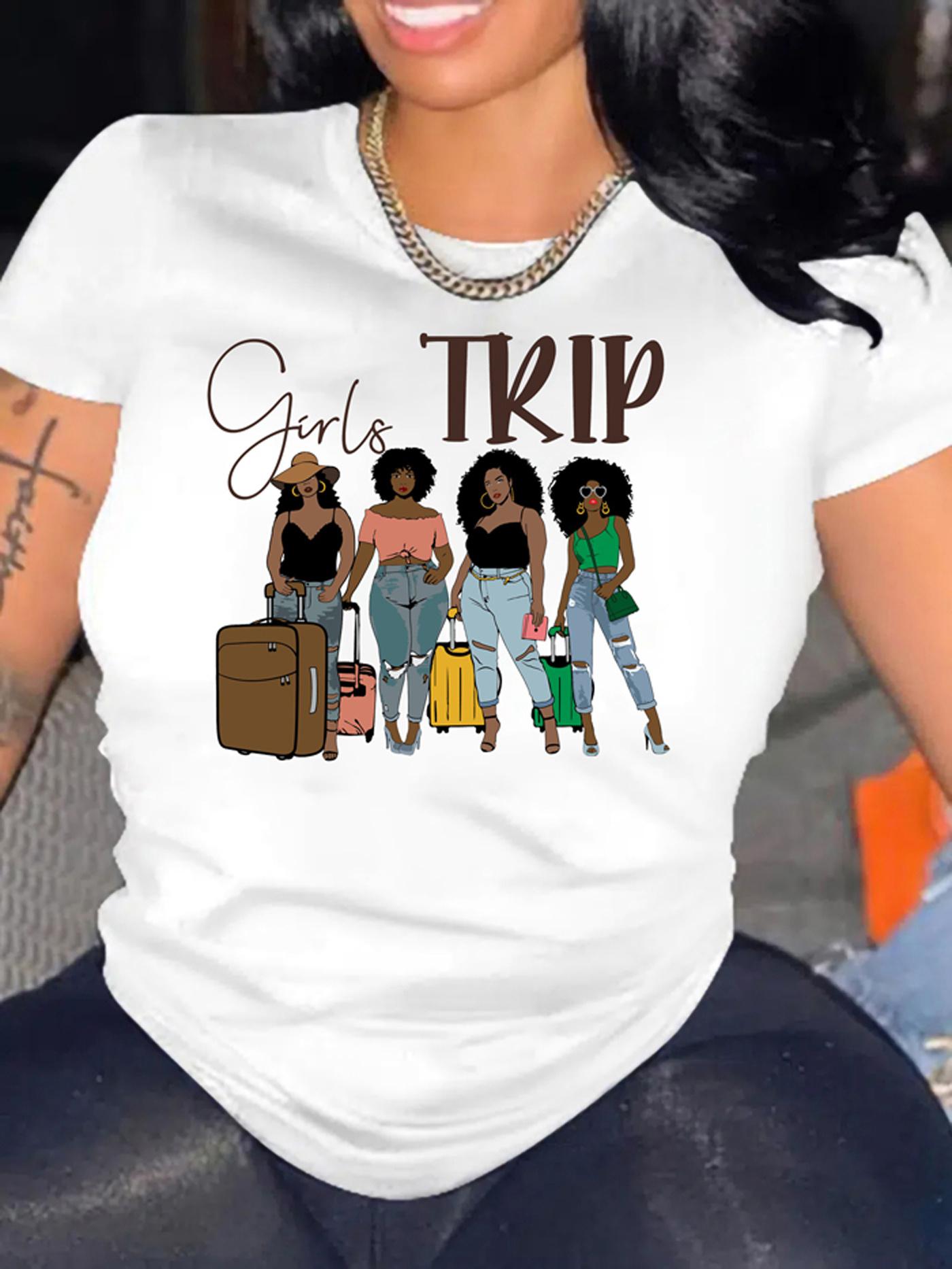 Girls Trip Travel Suitcase Fashion T-shirt XXL