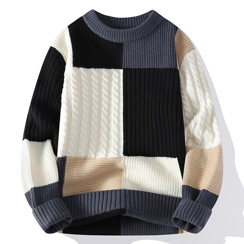 

Hot sale, popular, new casual crew neck sweater in autumn and winter, bottom knitted sweater, large size loose sweater. M чорний колір сірий