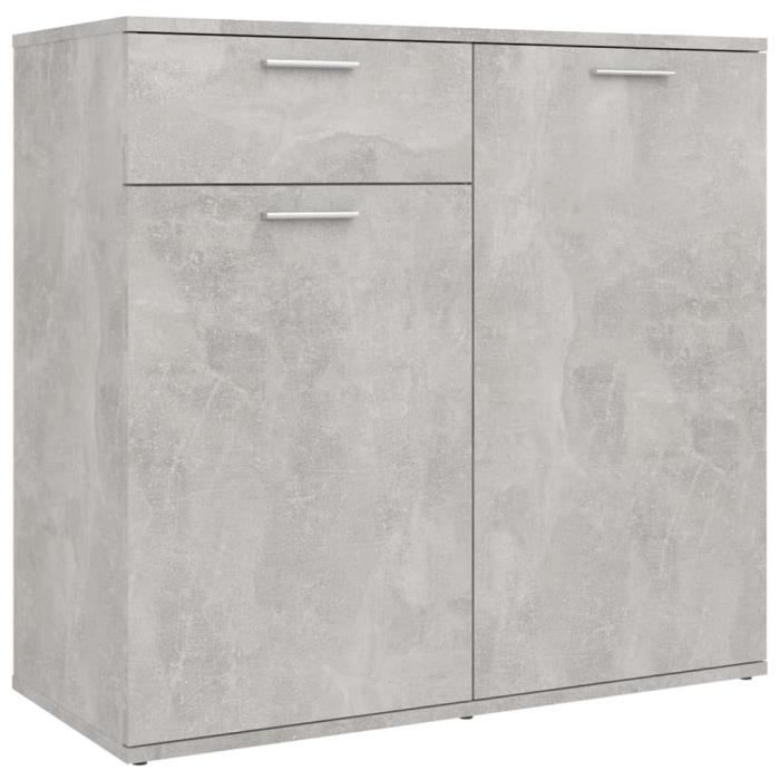 VidaXL Buffet Gris béton 80x36x75 cm Aggloméré
