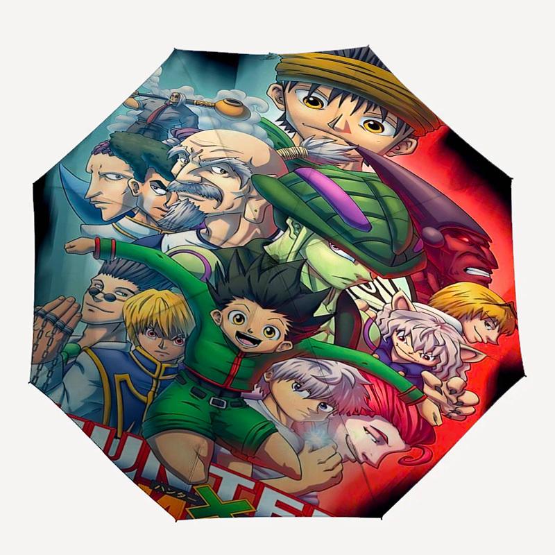 1pc Hunter X Hunter Inspired Umbrella Automatic Opening & Closing, Portable 3-Fold Design, 8-Bone Iron Frame, Outdoor, Ideal Gift for Fans, Travelers,