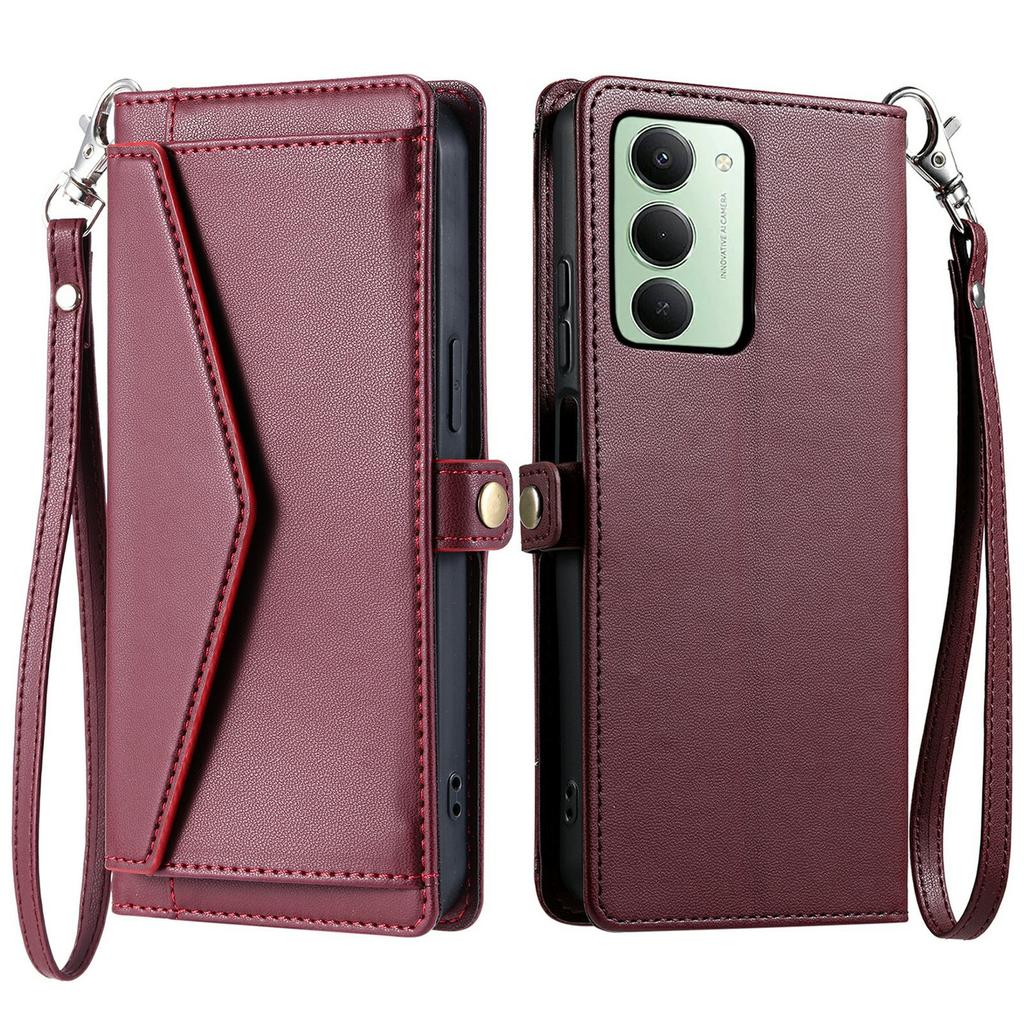 For Xiaomi Redmi 15 5G (Global) (169mm) Leather Case with Wrist Strap Wallet Stand Phone Cover