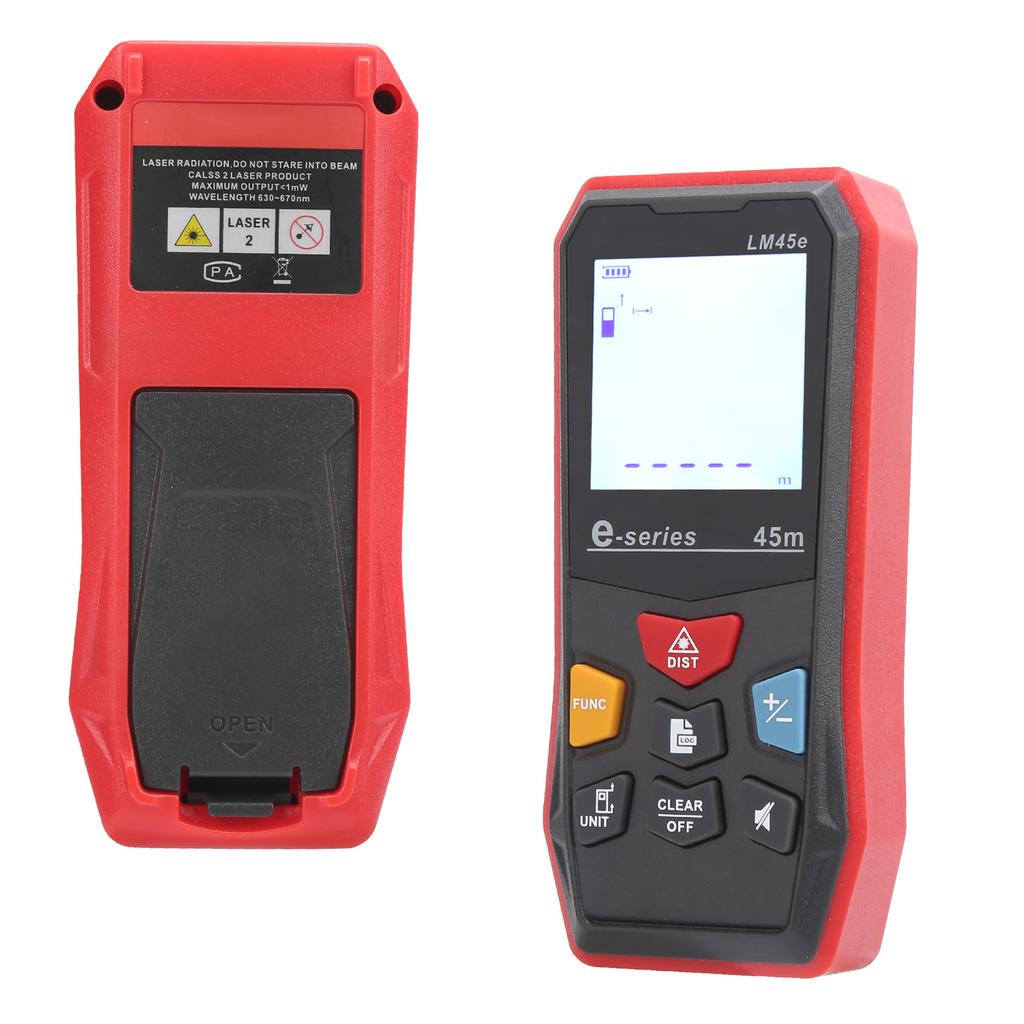 LM45e Infrared Laser Range Finder Portable Digital Distance Meter Area Volume Measurement