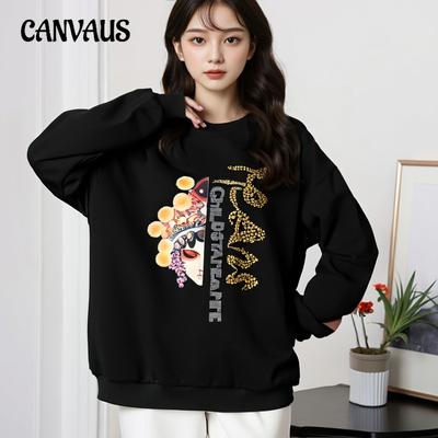 Übergröße Damen Herbst Locker Plus Fleece und Dick Neuer Hoodie