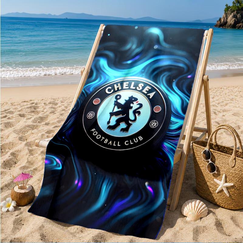 Asciugamano da Spiaggia Chel-sea Fc Stampato in Microfibra, Morbido e Assorbente, Asciugatura Rapida, Ideale per Viaggi Estivi, Essenziale per la Spiaggia, Piscina