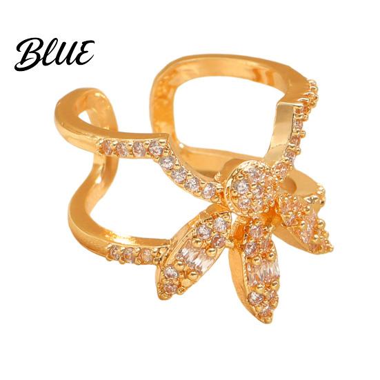 Luxury Nail Jewelry Ring 3D Butterfly Flower Wing Design Detachable
