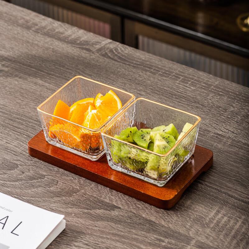 Luxuriöse Servierplatte aus Glas mit Fächern