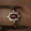 1Pc Fashionable Retro Inlaid Synthetic Zircon Ring, Fashionable and Multi-purpose