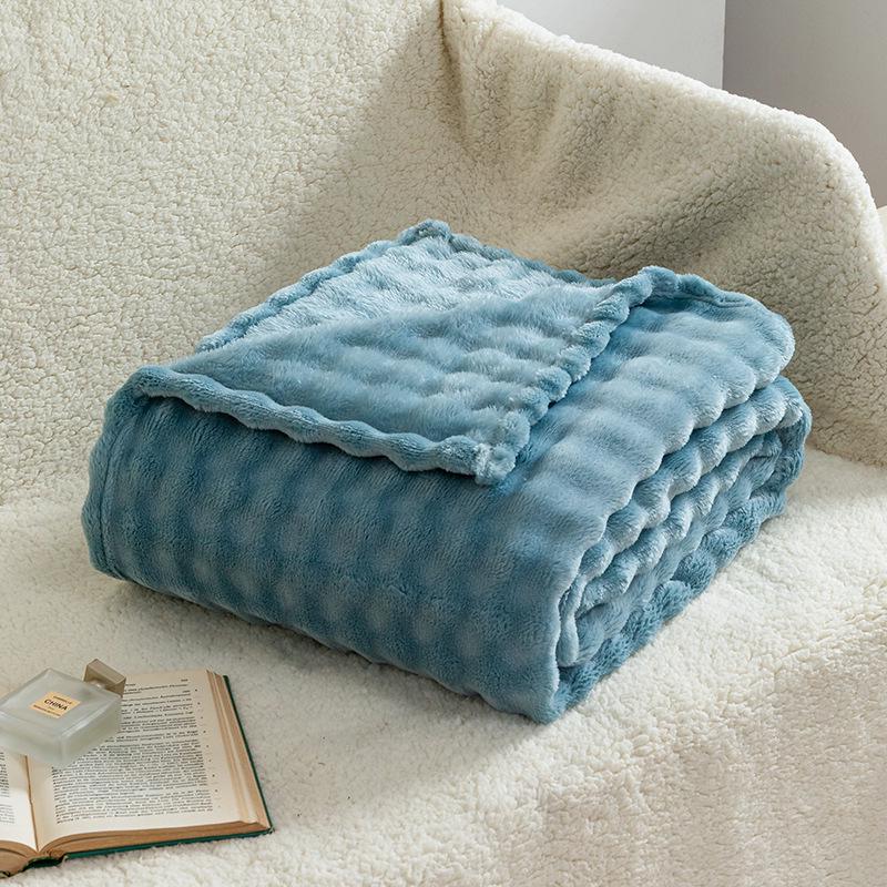 Bubble Rabbit Plush Blanket - Soft Imitation Fur Sofa Throw & Air Conditioning Blanket - Ideal Casual Gift