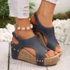 Women Wedge Slippers Summer 2025 New Slippers Open Toe Breathable Sandals Comfortable Buckle Woman Shoes Slides Women