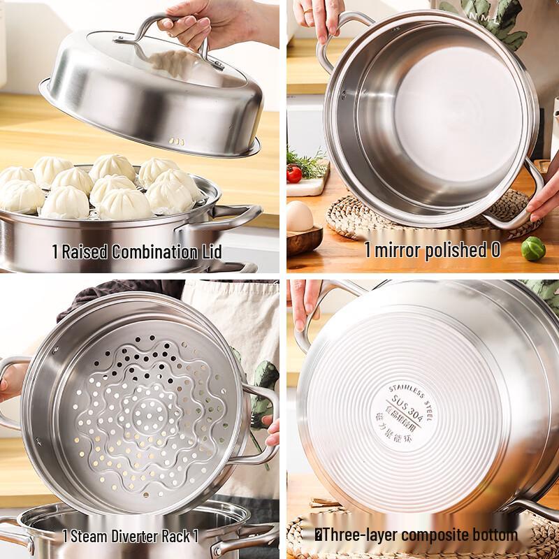 Odin (adneny) Z-106 3-Layer Stainless Steel Steamer Pot