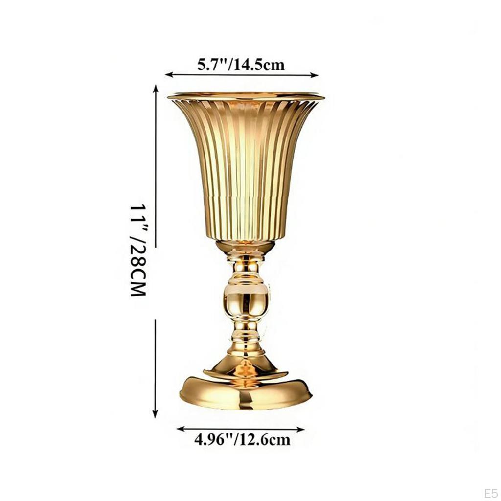 Decorative Flower Vase, Floral Arrangements, Luxurious Elegant Gold Metal Vase for Living Room,
