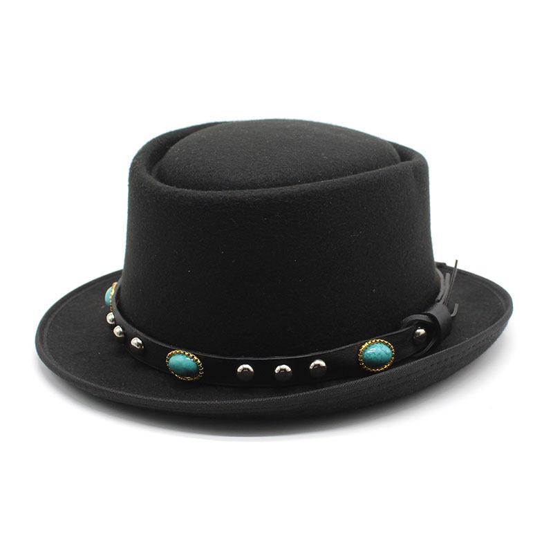Wind Small Round Hat Hat Rivet Woolen Hat Men And Women Outdoor Travel Mountaineering Tibetan Top Hat
