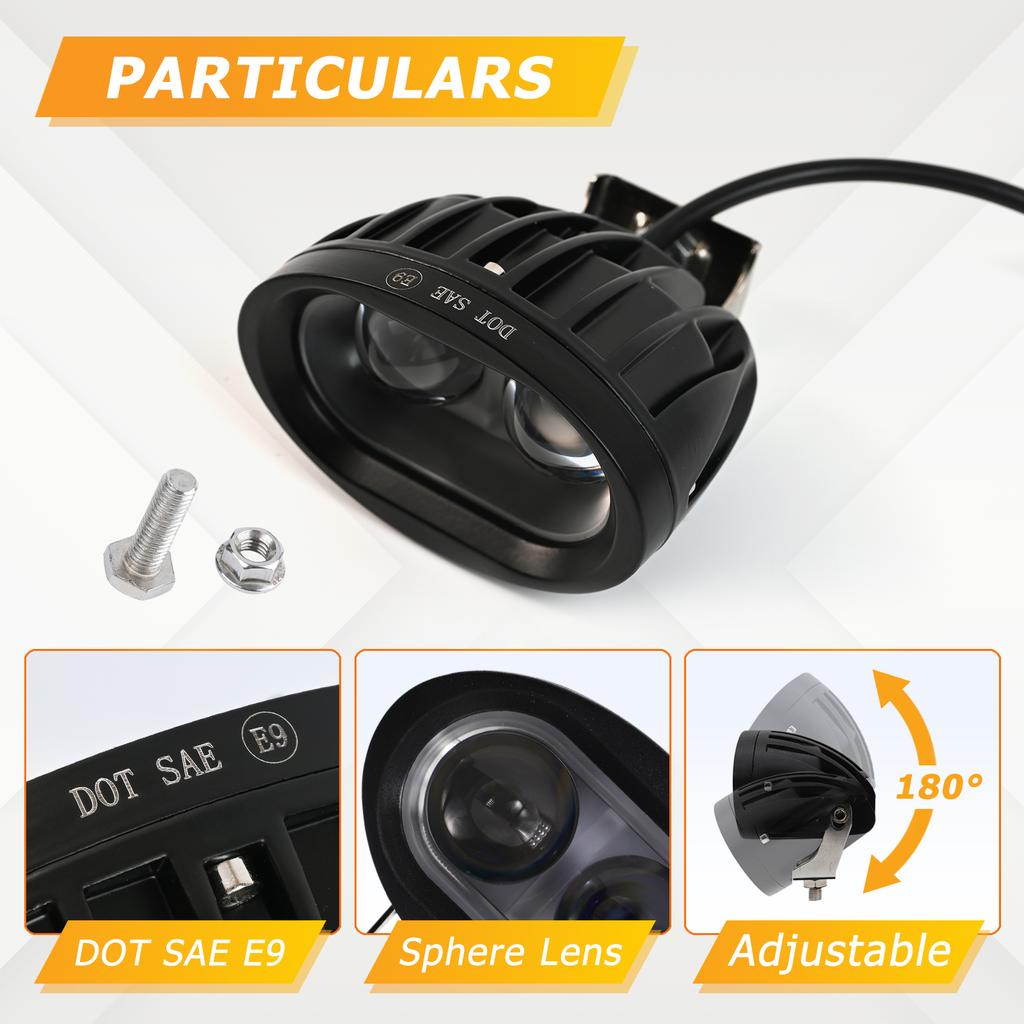 Lumină de avertizare universală LED impermeabilă pentru stivuitor stivuitor la fața locului Lampă de marșarier pentru siguranță pentru depozitul pietonal albastru Camion reglabil 12V-80V E9