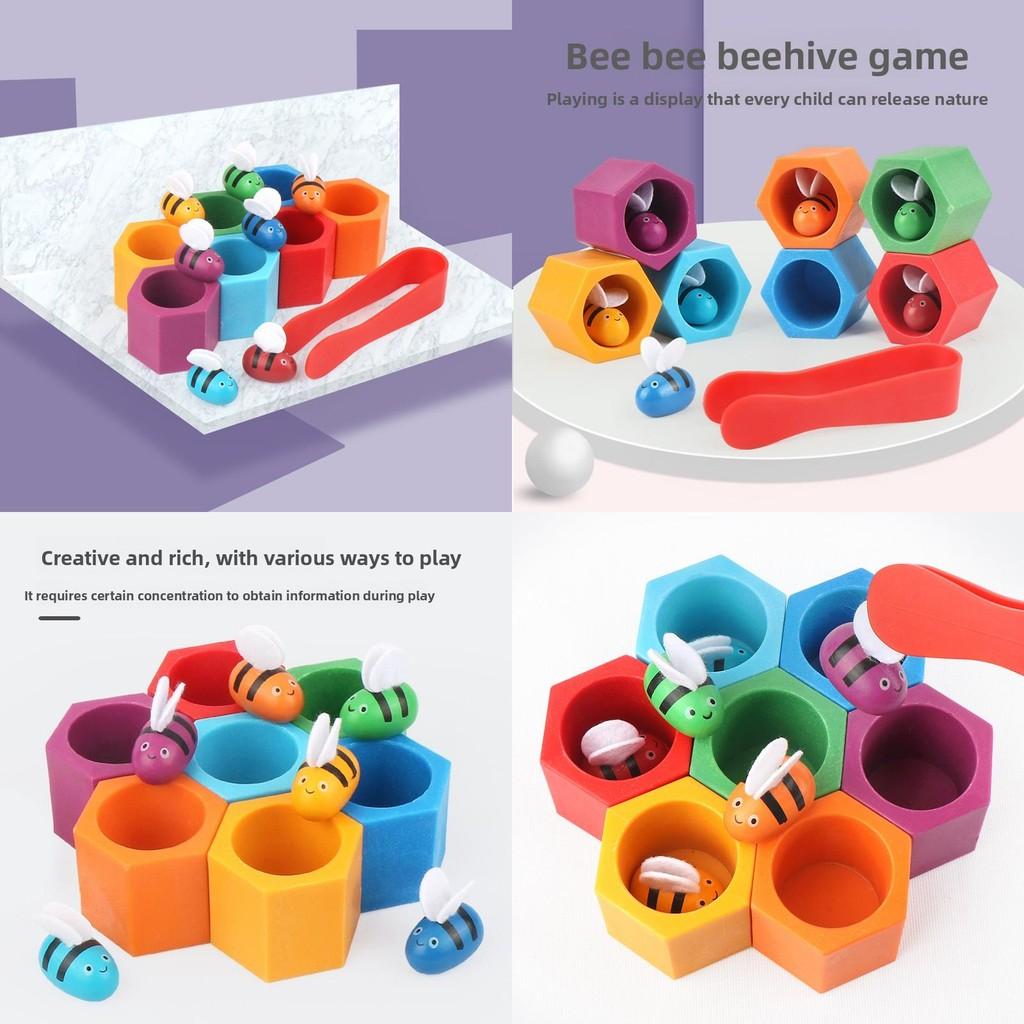 Wooden Peak Montessori Box Toys Educational Puzzle Toddlers Focus Color Sorting