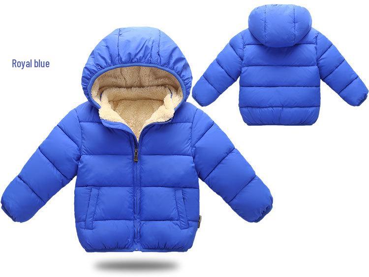 2022 Winter Children's Hooded Cotton Coat: Fleece-Lined, Thickened Down Jacket for Boys and Girls