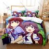 3PCS The Demon Girl Next Door Pattern Bedding Set Skin Friendly Quilt Cover Pillow Case Single Double Bed Home Bedding Kit
