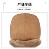 Womens Winter Fleece-Lined Suede Velvet Beanie Hat With Ear Protection Windproof Warm Cycling Skiing