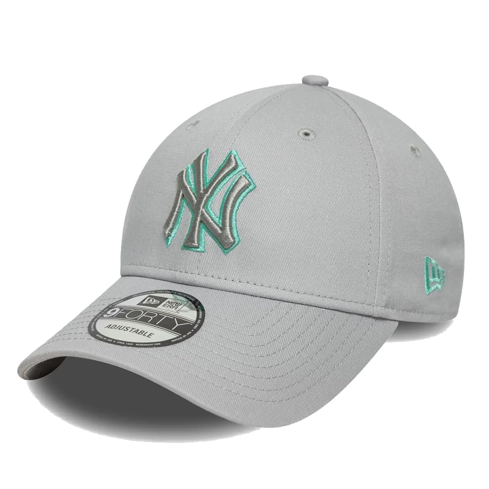 

New Era 9FORTY Logo Baseball Cap Mint (Free Size, NY-Gray/Gray Outline, Green) [Used]