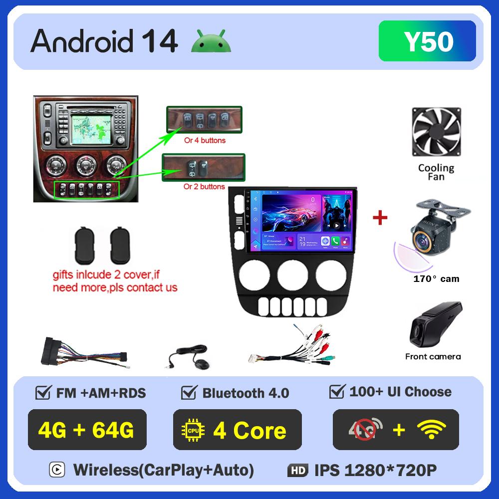 For Mercedes Benz M-Class W163 ML 1997-2005 Carplay Auto Screen Wireless Android Auto Car Intelligent Systems AutoMotive 8 Core