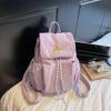 Schoolbag Korean Version 1011 New Drawstring Computer Bag Nylon Canvas Bag Large Capacity Backpack Student Class Commuting Schoolbag