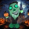 3.9ft Inflatable Green Monster with Pumpkin Big Eyes LED Lights Outdoor Yard Garden Lawn Holiday Par