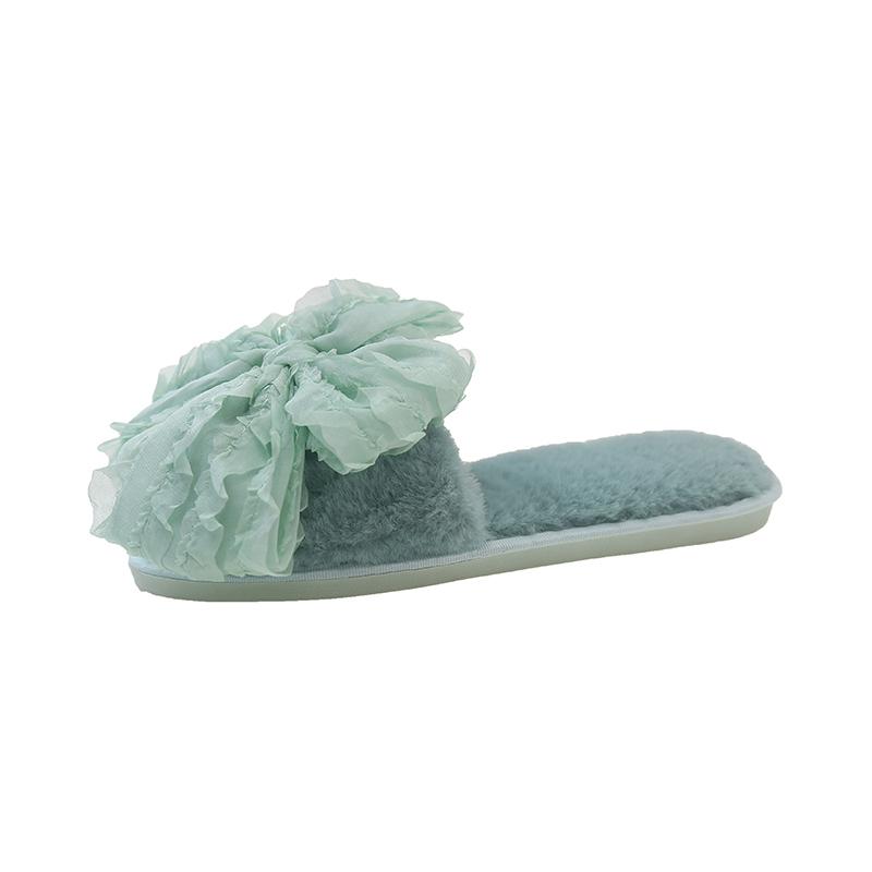 2025 New Summer House Cotton Slippers for Women Bow Indoor Slippers Slip On Bedroom Shoes with Big Bow Soft Anti-Skid Shoes