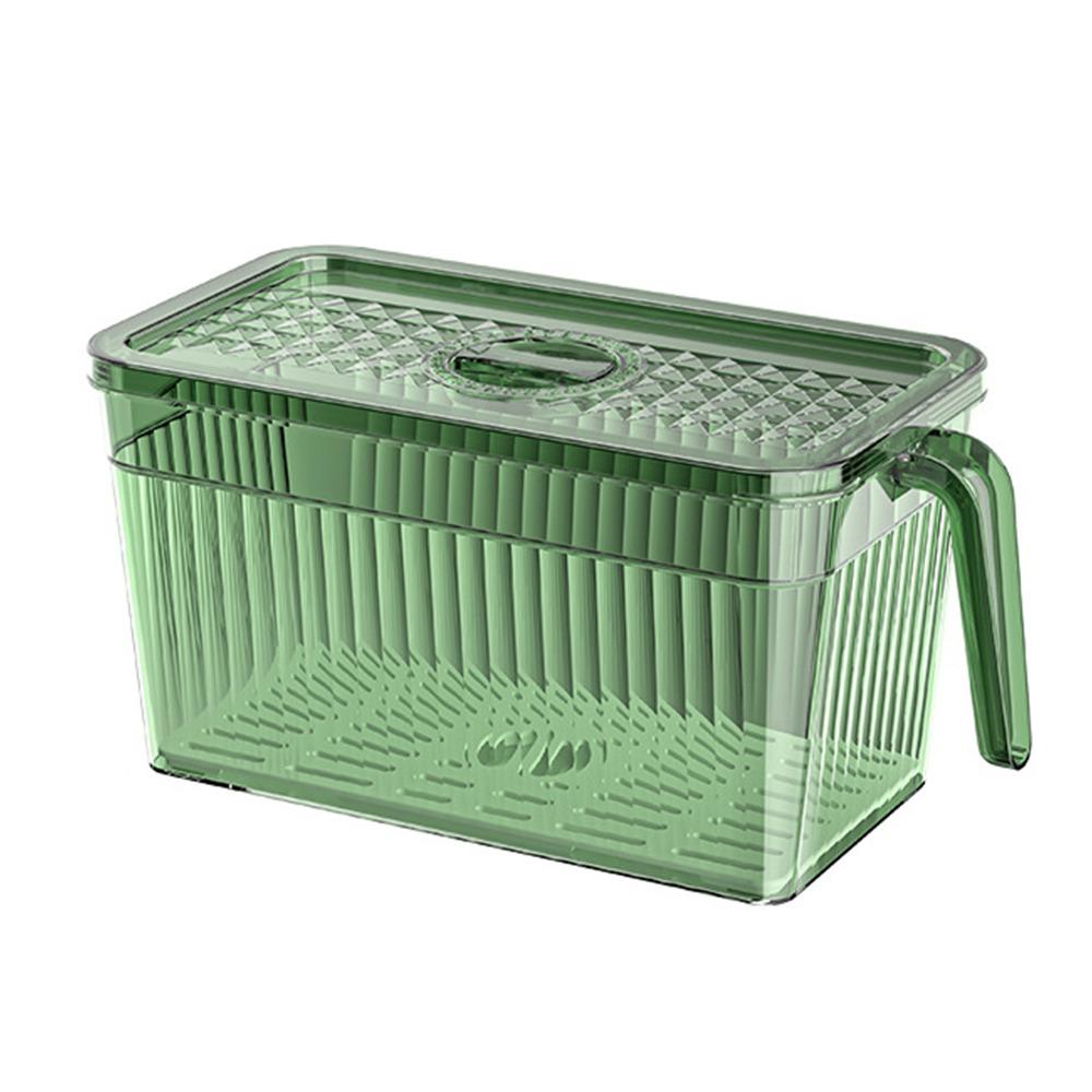 Save Space Timed Refrigerator Organizer Sealed Drain Basket with Handle  Large Capacity