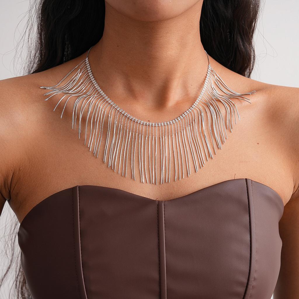 Heavy Industry Metal Wind Fringe Necklace Exaggerated Clavicle Chain Niche Necklace