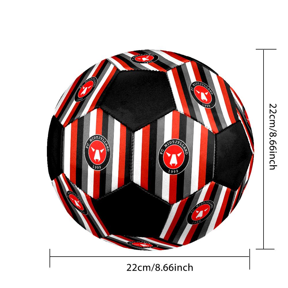 1PC Midtjylland POSTER Size 5 Soccer Ball PrahaIndoor Soccer Ball Colorful All Ages Machine Stitched PVC Competition Ready Durable High-Bounce