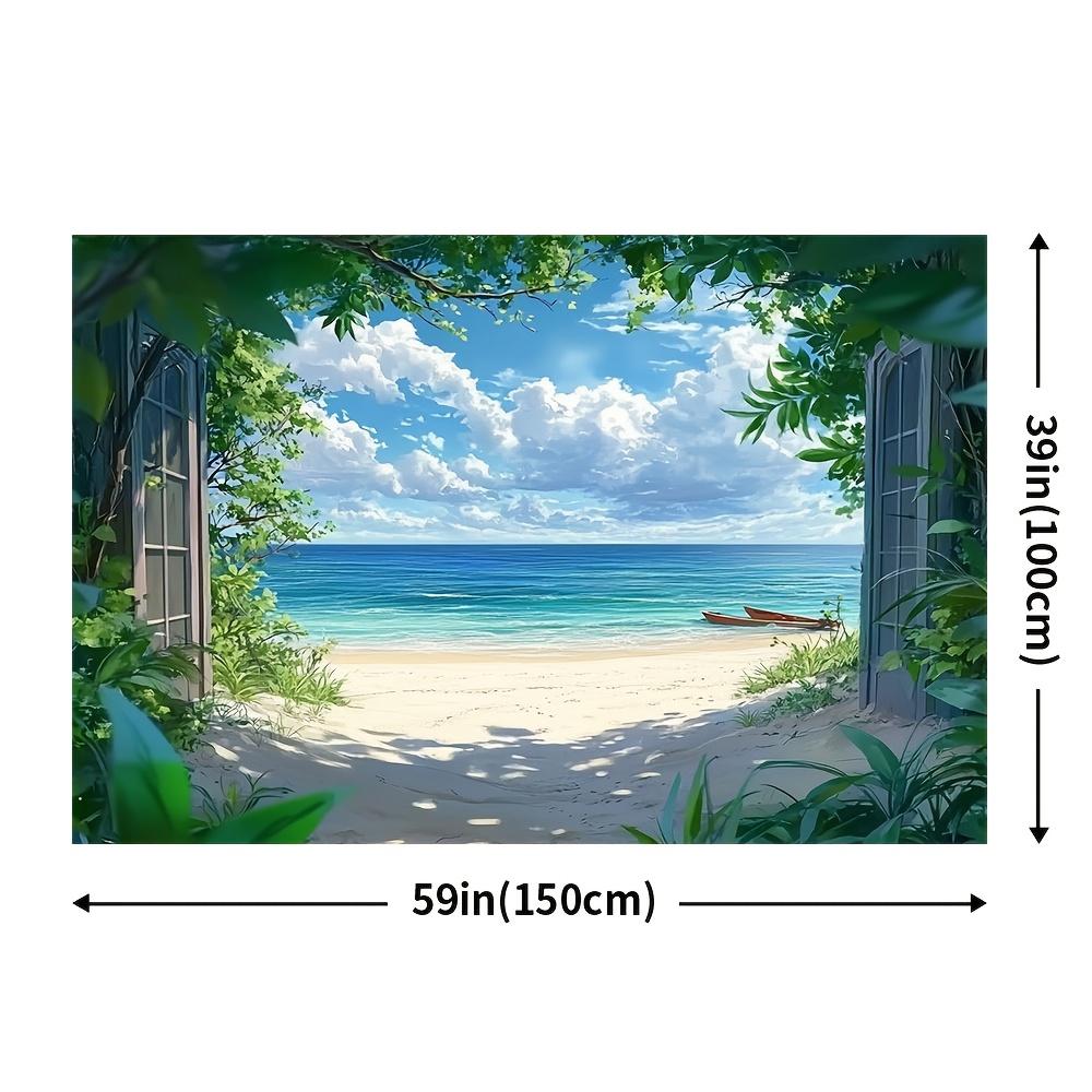1 piece, beach themed background, tropical seaside scenery, suitable for indoor and outdoor decoration in various occasions