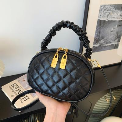 New Arrival Women's Fashion Small Crossbody Bag Solid Color Plutonium Leather Messenger Bags with Zipper Travel Bag for Women