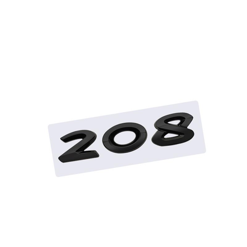 3D Glossy Black Chrome Silver Metal Logo Emblem Badge Decal Car Sticker for  208 Car Accessories